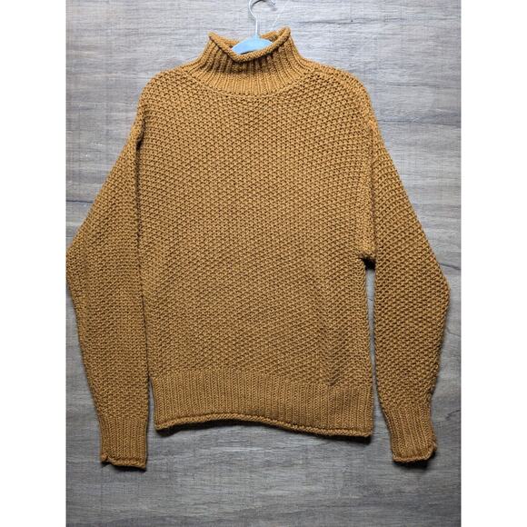 A.N.A. Womans Size M Sweater Loose Knit Oversized Brown High Neck - Picture 1 of 6